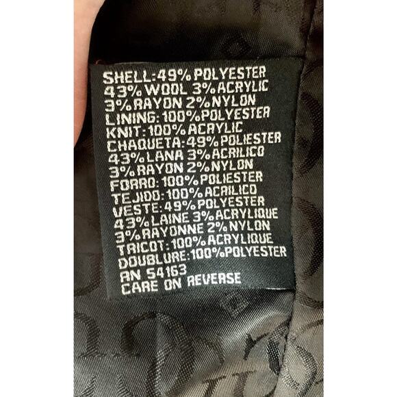 VTG 90s GUESS LA 1981 Wool Blend Double-Breasted Lined Tweed Peacoat WMNS SZ SM - Picture 9 of 16